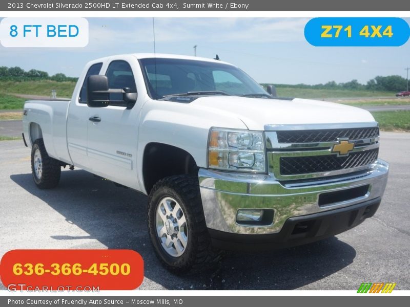 Summit White / Ebony 2013 Chevrolet Silverado 2500HD LT Extended Cab 4x4
