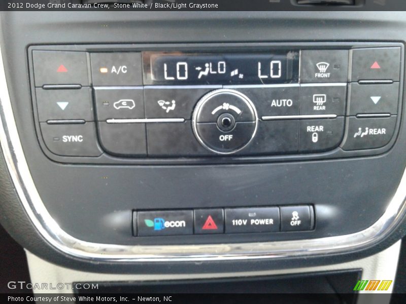 Stone White / Black/Light Graystone 2012 Dodge Grand Caravan Crew