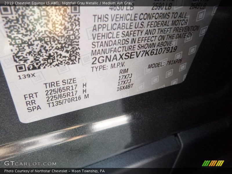 Nightfall Gray Metallic / Medium Ash Gray 2019 Chevrolet Equinox LS AWD