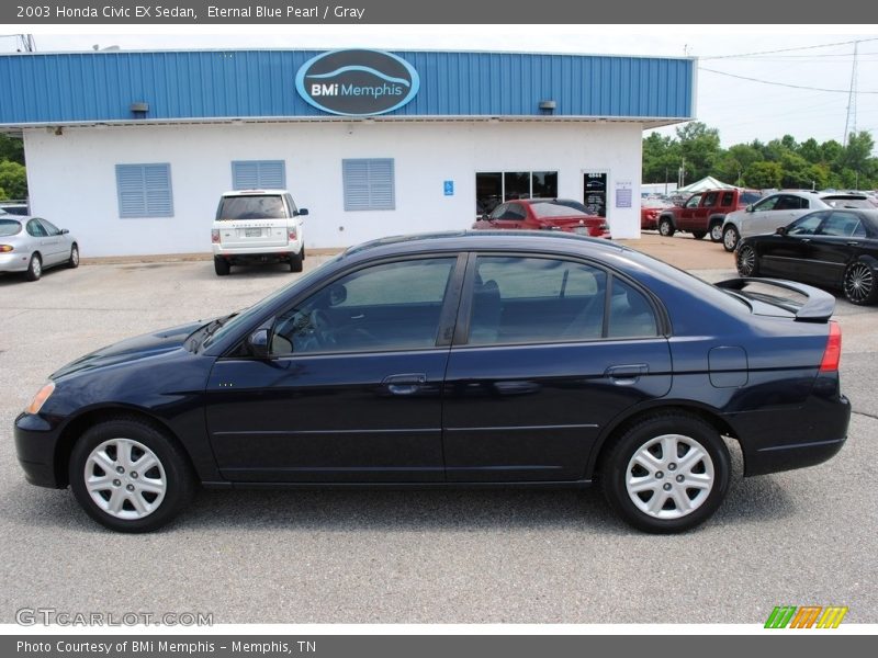 Eternal Blue Pearl / Gray 2003 Honda Civic EX Sedan