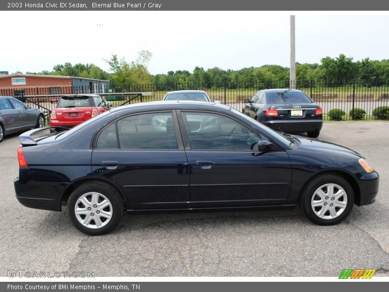 Eternal Blue Pearl / Gray 2003 Honda Civic EX Sedan