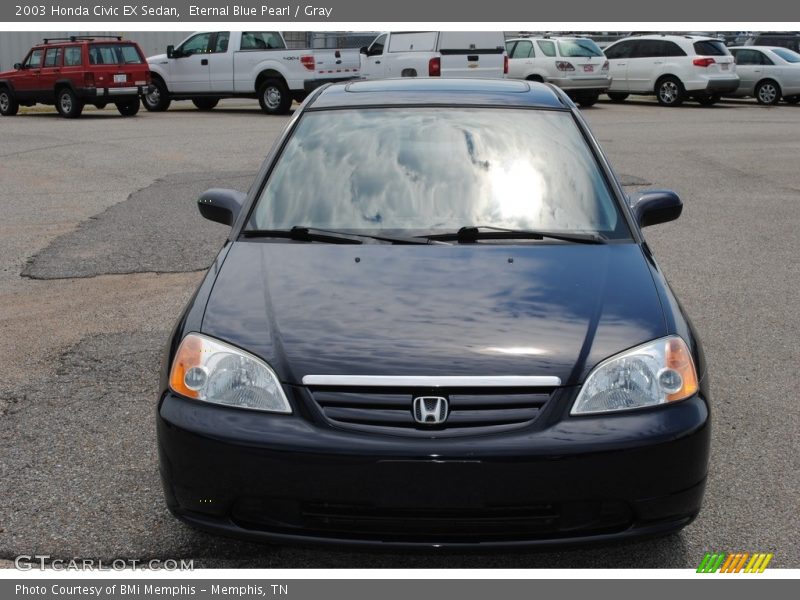 Eternal Blue Pearl / Gray 2003 Honda Civic EX Sedan