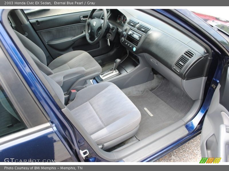 Eternal Blue Pearl / Gray 2003 Honda Civic EX Sedan