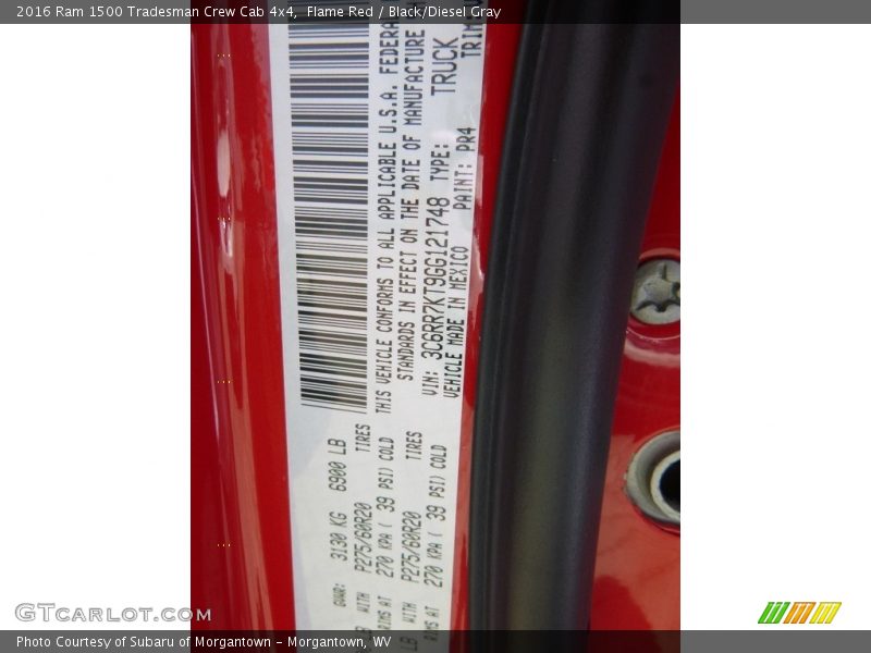 Flame Red / Black/Diesel Gray 2016 Ram 1500 Tradesman Crew Cab 4x4