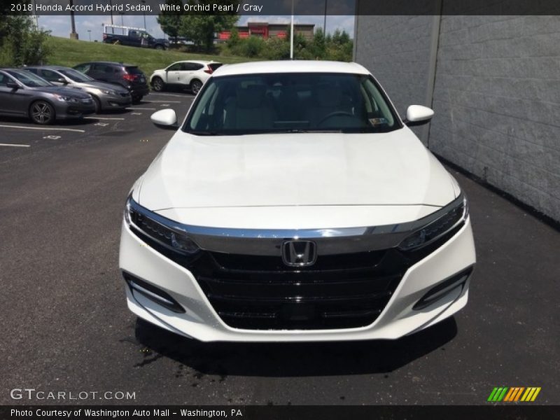 White Orchid Pearl / Gray 2018 Honda Accord Hybrid Sedan