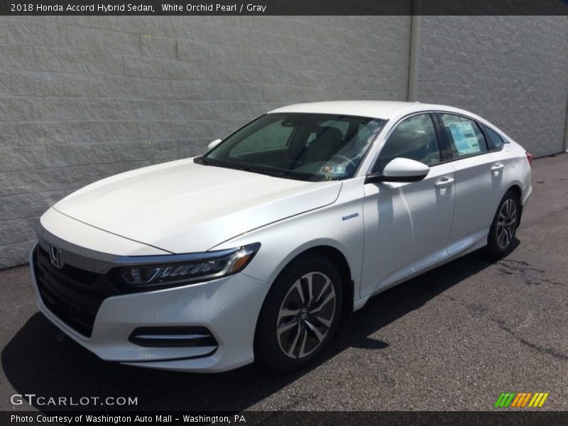 White Orchid Pearl / Gray 2018 Honda Accord Hybrid Sedan