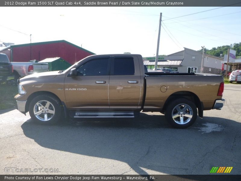 Saddle Brown Pearl / Dark Slate Gray/Medium Graystone 2012 Dodge Ram 1500 SLT Quad Cab 4x4