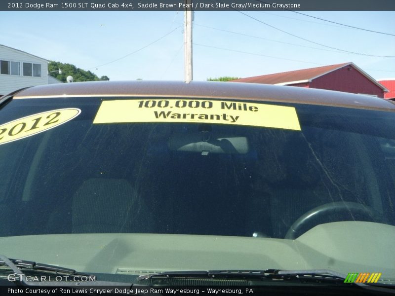 Saddle Brown Pearl / Dark Slate Gray/Medium Graystone 2012 Dodge Ram 1500 SLT Quad Cab 4x4