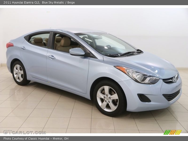Blue Sky Metallic / Beige 2011 Hyundai Elantra GLS