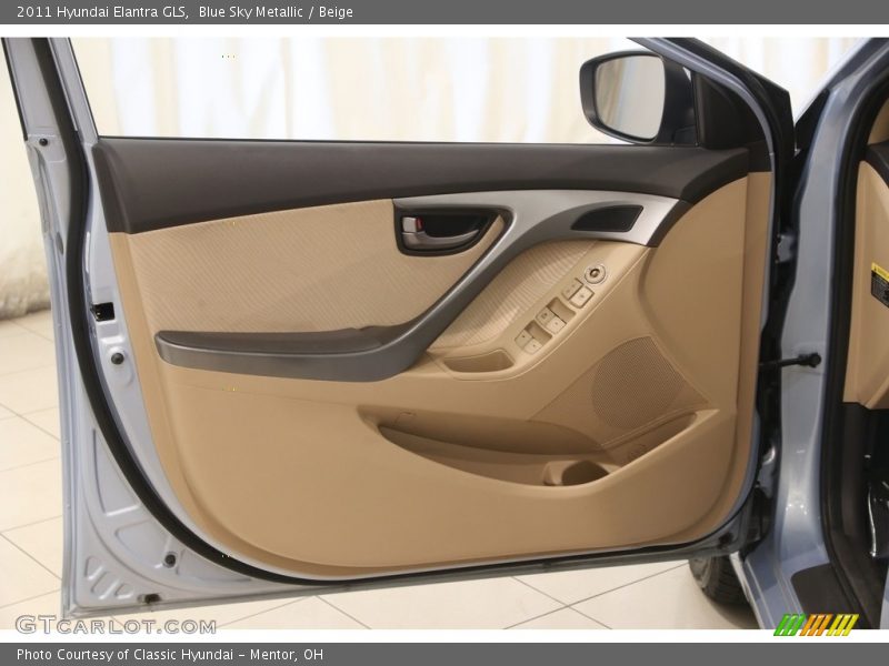 Blue Sky Metallic / Beige 2011 Hyundai Elantra GLS