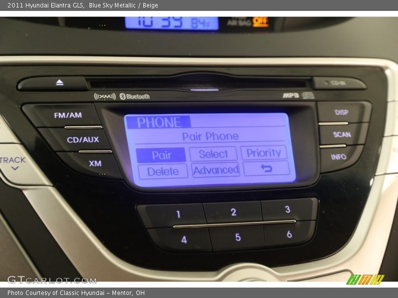 Blue Sky Metallic / Beige 2011 Hyundai Elantra GLS