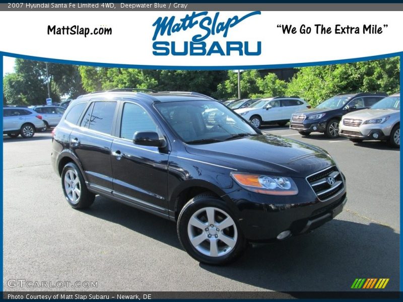 Deepwater Blue / Gray 2007 Hyundai Santa Fe Limited 4WD