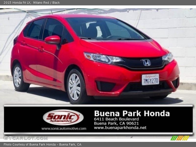 Milano Red / Black 2015 Honda Fit LX