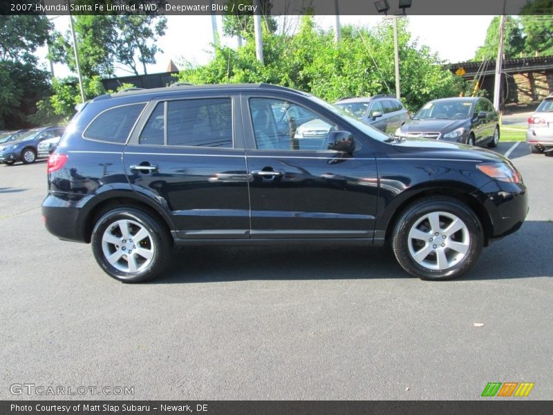 Deepwater Blue / Gray 2007 Hyundai Santa Fe Limited 4WD