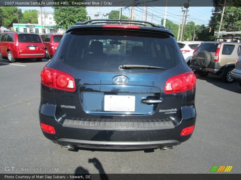 Deepwater Blue / Gray 2007 Hyundai Santa Fe Limited 4WD