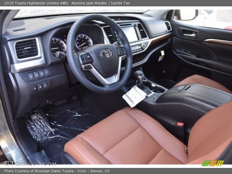 Alumina Jade Metallic / Saddle Tan 2018 Toyota Highlander Limited AWD