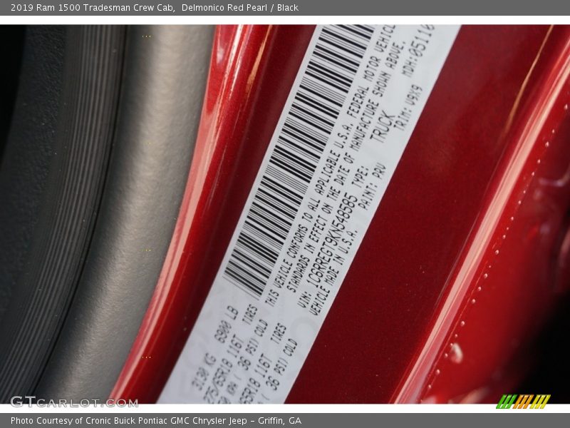 Delmonico Red Pearl / Black 2019 Ram 1500 Tradesman Crew Cab