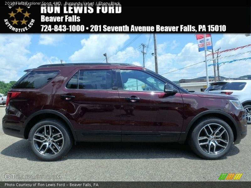 Burgundy Velvet / Ebony Black 2018 Ford Explorer Sport 4WD