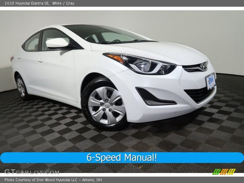 White / Gray 2016 Hyundai Elantra SE