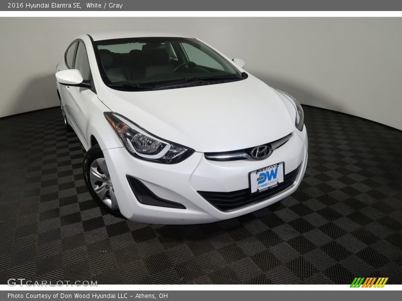White / Gray 2016 Hyundai Elantra SE