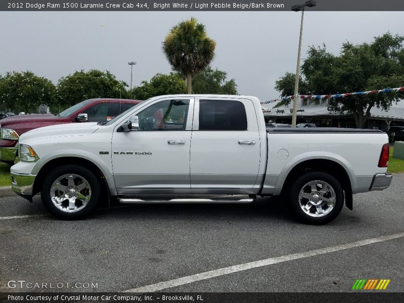 Bright White / Light Pebble Beige/Bark Brown 2012 Dodge Ram 1500 Laramie Crew Cab 4x4