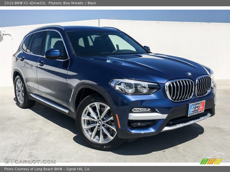 Phytonic Blue Metallic / Black 2019 BMW X3 sDrive30i