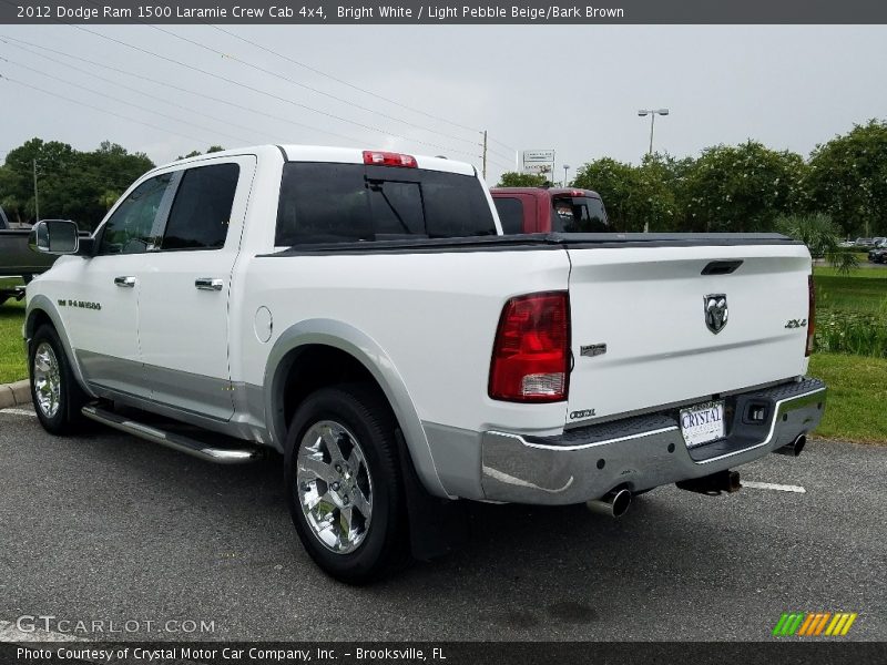 Bright White / Light Pebble Beige/Bark Brown 2012 Dodge Ram 1500 Laramie Crew Cab 4x4