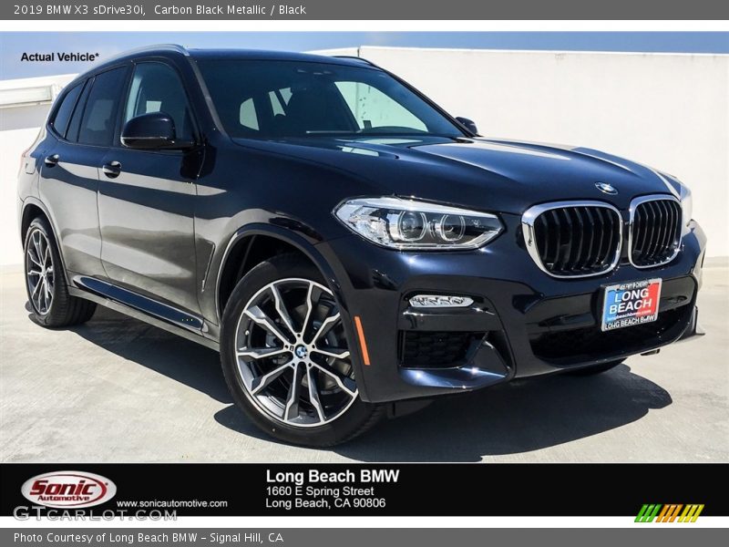 Carbon Black Metallic / Black 2019 BMW X3 sDrive30i