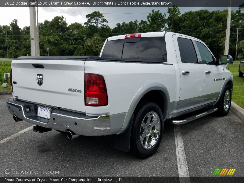 Bright White / Light Pebble Beige/Bark Brown 2012 Dodge Ram 1500 Laramie Crew Cab 4x4