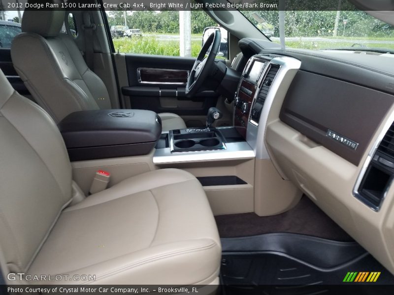 Bright White / Light Pebble Beige/Bark Brown 2012 Dodge Ram 1500 Laramie Crew Cab 4x4