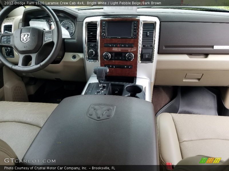 Bright White / Light Pebble Beige/Bark Brown 2012 Dodge Ram 1500 Laramie Crew Cab 4x4