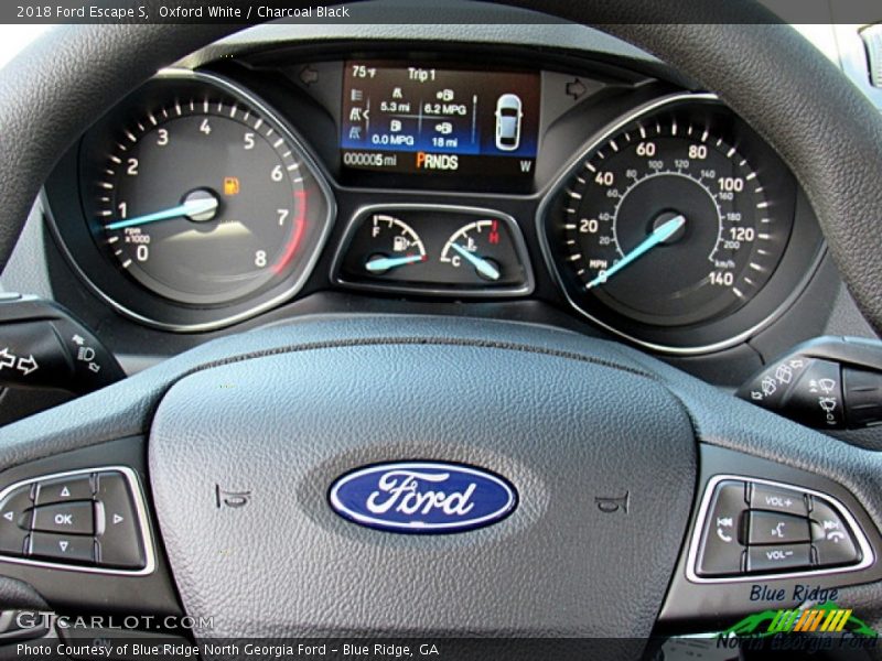 Oxford White / Charcoal Black 2018 Ford Escape S