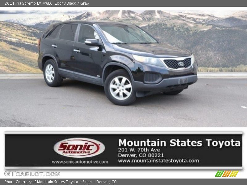 Ebony Black / Gray 2011 Kia Sorento LX AWD
