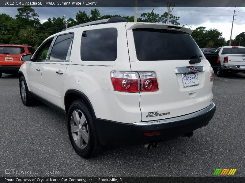 Summit White / Ebony 2012 GMC Acadia SLT AWD