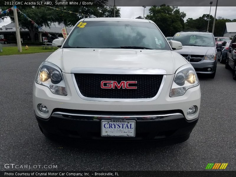 Summit White / Ebony 2012 GMC Acadia SLT AWD