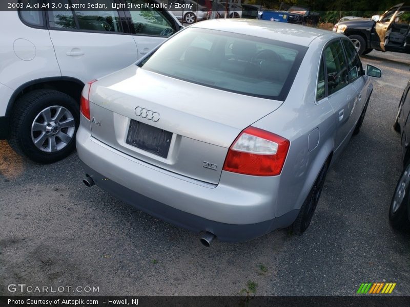 Light Silver Metallic / Ebony 2003 Audi A4 3.0 quattro Sedan