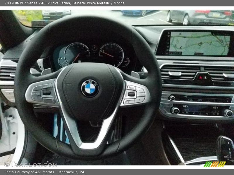 Mineral White Metallic / Mocha 2019 BMW 7 Series 740i xDrive Sedan