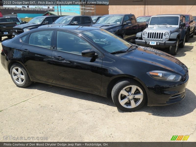 Pitch Black / Black/Light Tungsten Accent Stitching 2015 Dodge Dart SXT