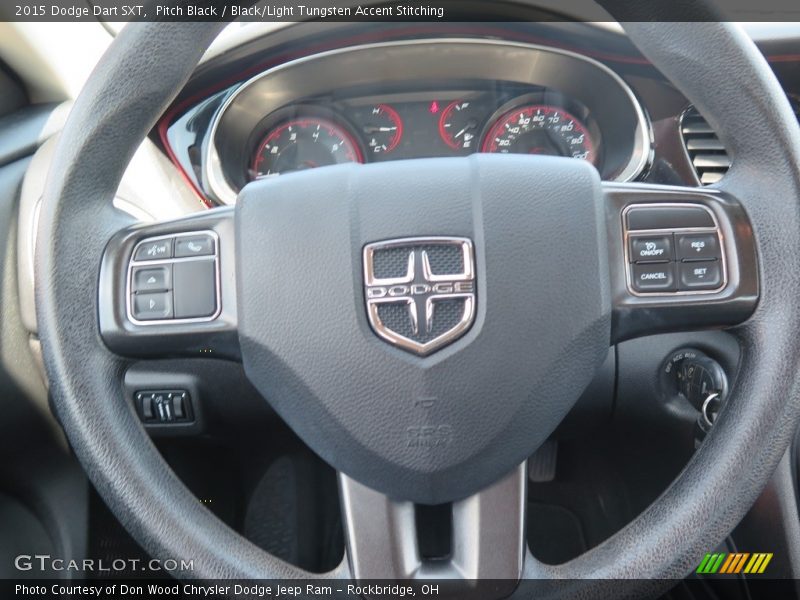 Pitch Black / Black/Light Tungsten Accent Stitching 2015 Dodge Dart SXT