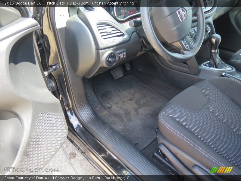 Pitch Black / Black/Light Tungsten Accent Stitching 2015 Dodge Dart SXT