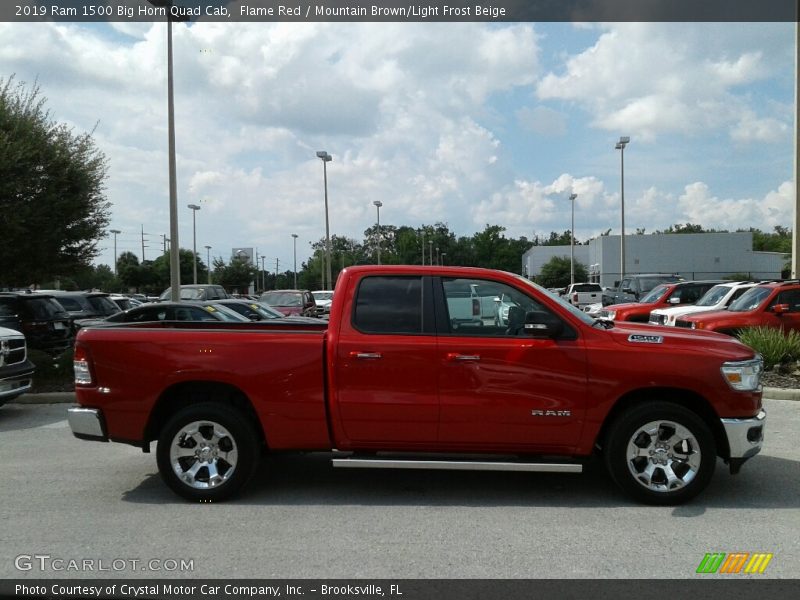 Flame Red / Mountain Brown/Light Frost Beige 2019 Ram 1500 Big Horn Quad Cab