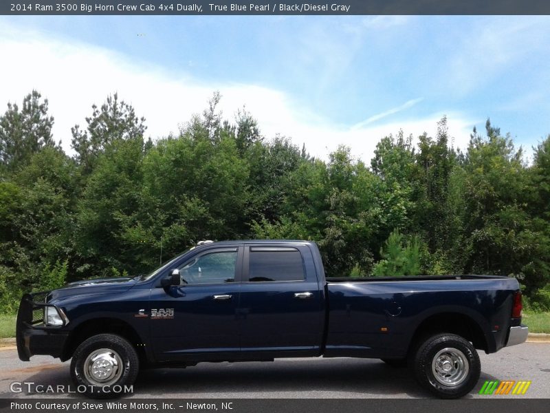 True Blue Pearl / Black/Diesel Gray 2014 Ram 3500 Big Horn Crew Cab 4x4 Dually