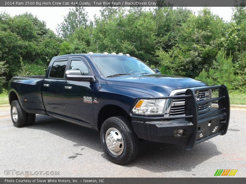 True Blue Pearl / Black/Diesel Gray 2014 Ram 3500 Big Horn Crew Cab 4x4 Dually