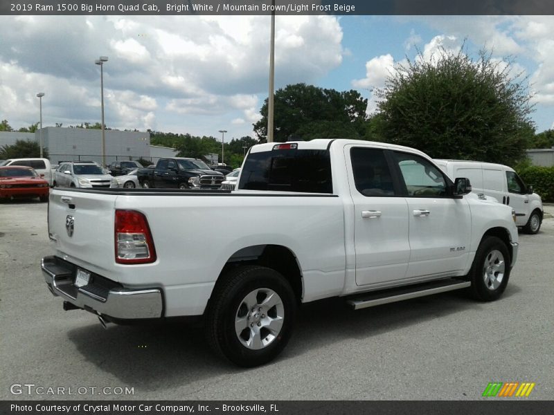 Bright White / Mountain Brown/Light Frost Beige 2019 Ram 1500 Big Horn Quad Cab