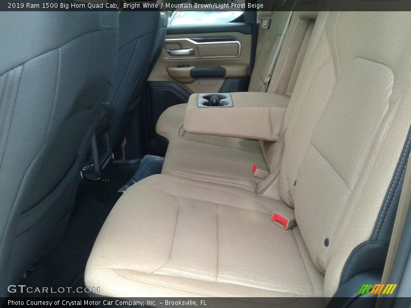 Bright White / Mountain Brown/Light Frost Beige 2019 Ram 1500 Big Horn Quad Cab
