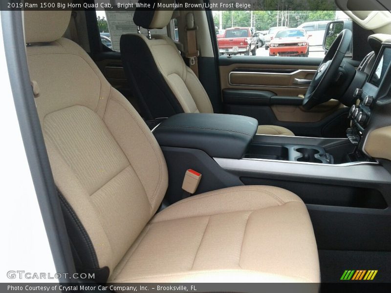 Bright White / Mountain Brown/Light Frost Beige 2019 Ram 1500 Big Horn Quad Cab