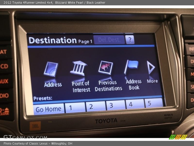 Blizzard White Pearl / Black Leather 2012 Toyota 4Runner Limited 4x4