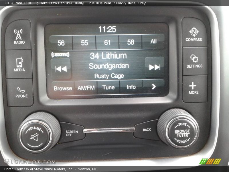 True Blue Pearl / Black/Diesel Gray 2014 Ram 3500 Big Horn Crew Cab 4x4 Dually