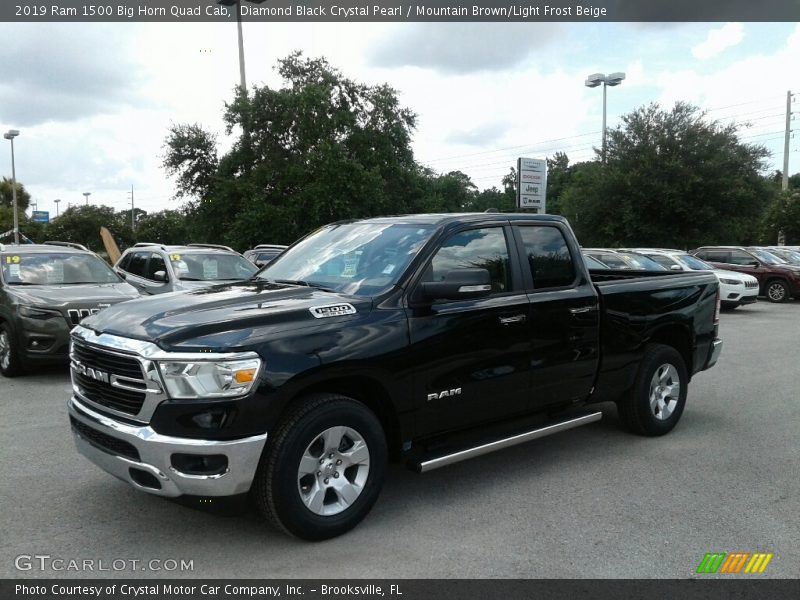 Diamond Black Crystal Pearl / Mountain Brown/Light Frost Beige 2019 Ram 1500 Big Horn Quad Cab