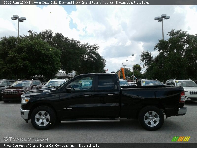 Diamond Black Crystal Pearl / Mountain Brown/Light Frost Beige 2019 Ram 1500 Big Horn Quad Cab